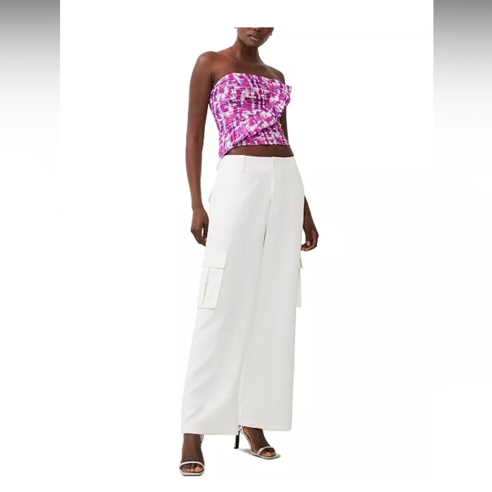 French Connection Aria Faris Ruffle Trim Top New With Tags Size US 6 Pink Small - Picture 7 of 12
